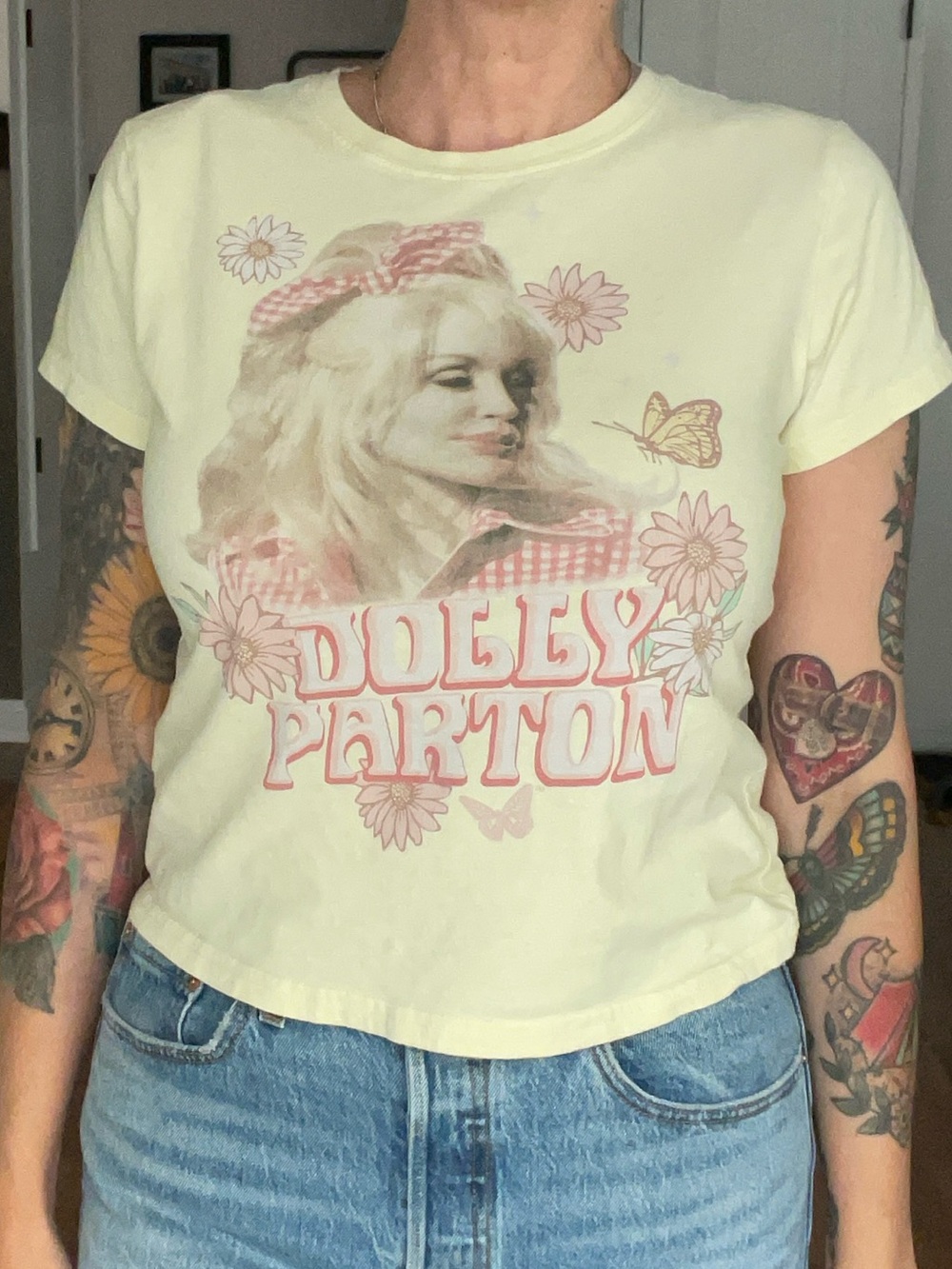 Yellow Dolly Parton baby Tee